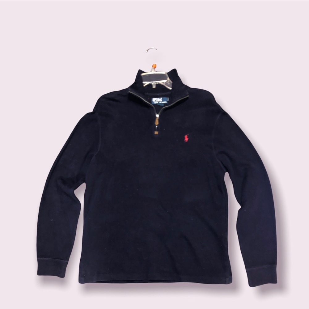Polo Ralph Lauren Quarter Zip sweater Navy Sz.Medium